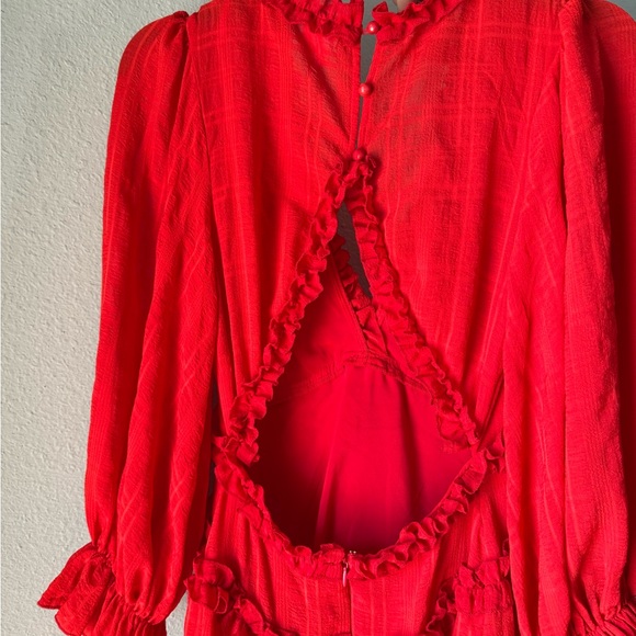 Red Ruffled Dress - Picture 5 of 6
